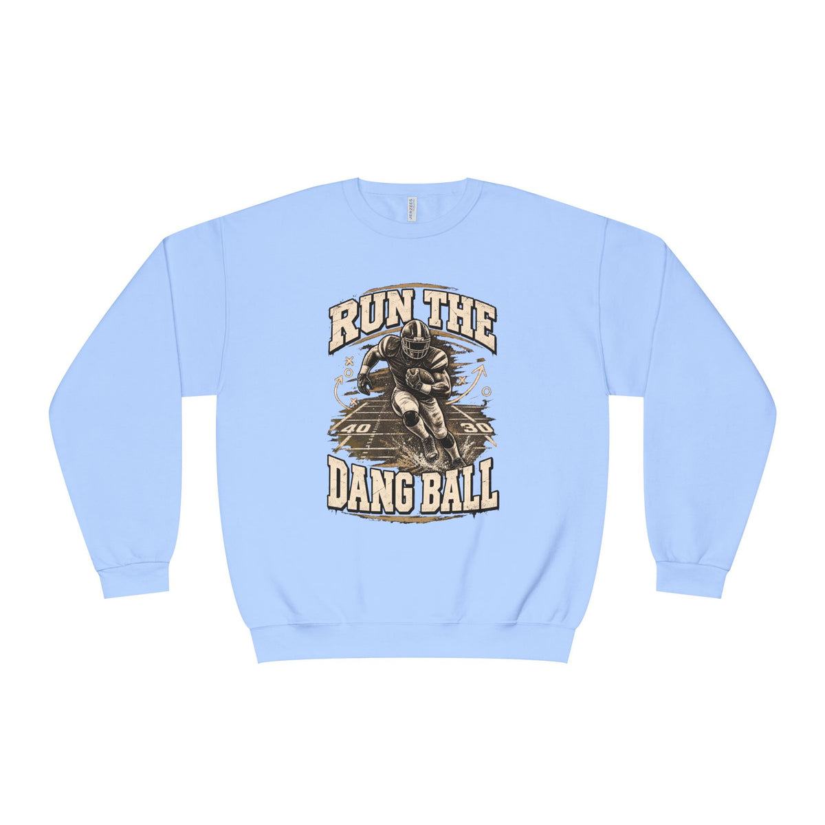 Run the Dang Ball Crewneck Sweatshirt — Vintage Football Graphic