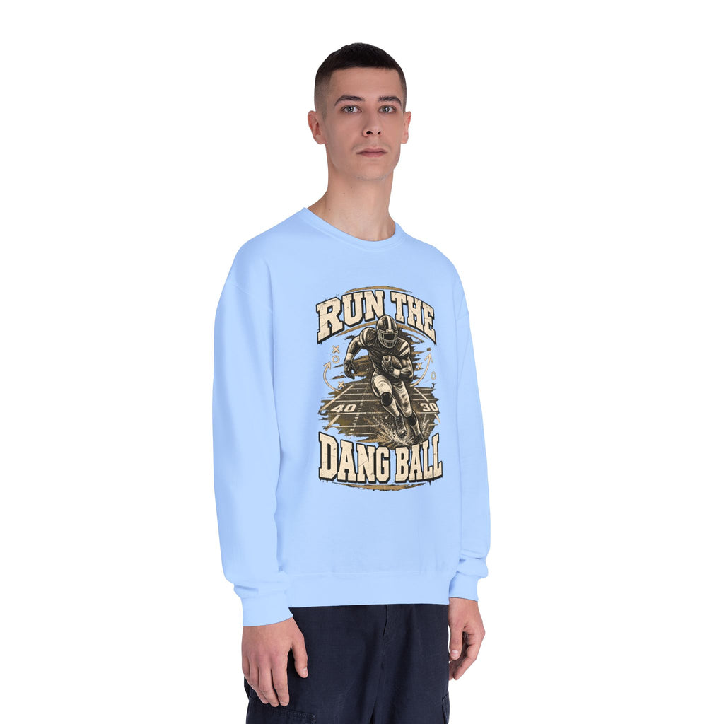 Run the Dang Ball Crewneck Sweatshirt — Vintage Football Graphic