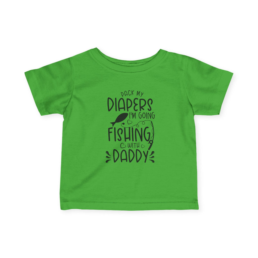 Infant Tee – "Pack My Diapers I'm Going Fishing With Daddy" Baby Fishing Shirt