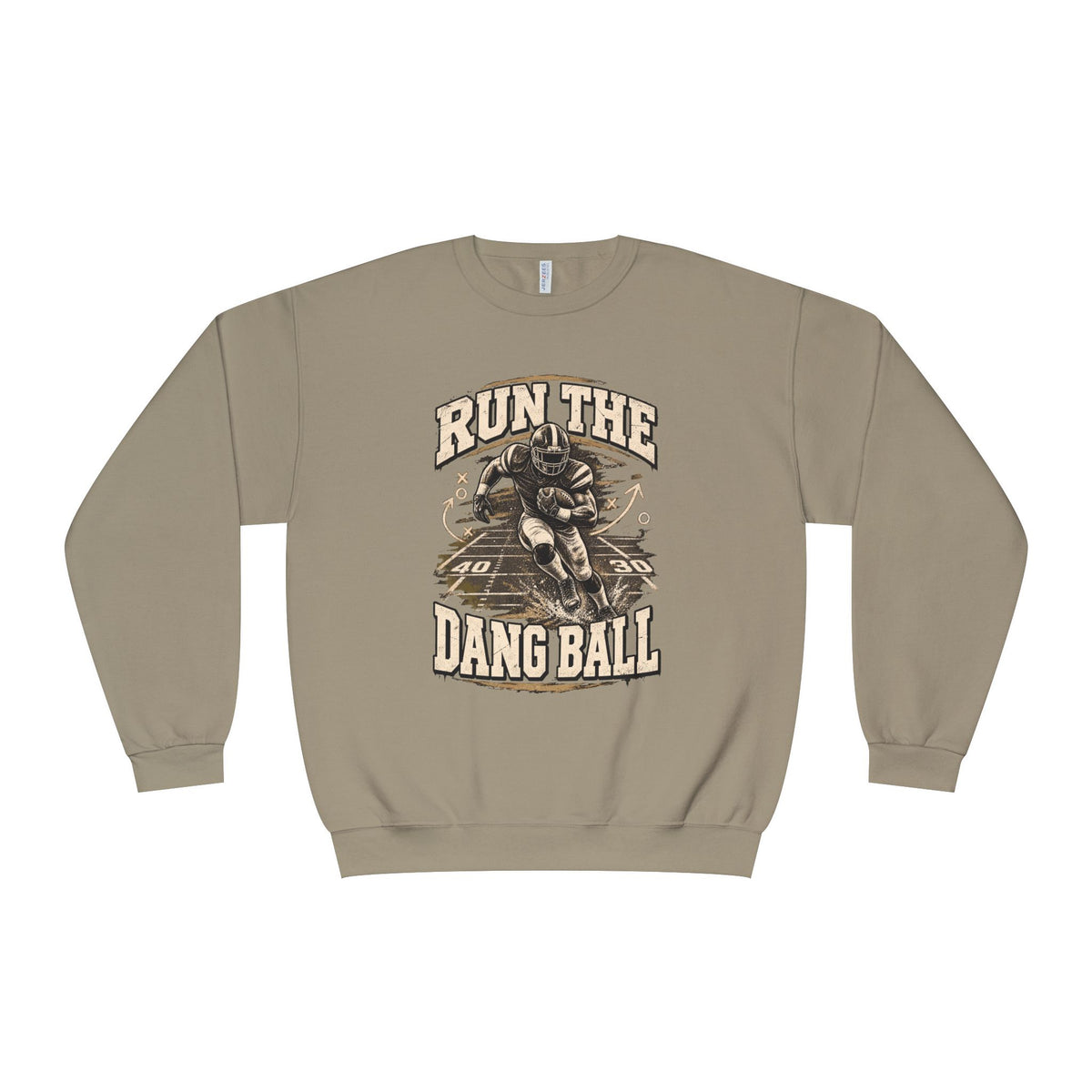 Run the Dang Ball Crewneck Sweatshirt — Vintage Football Graphic