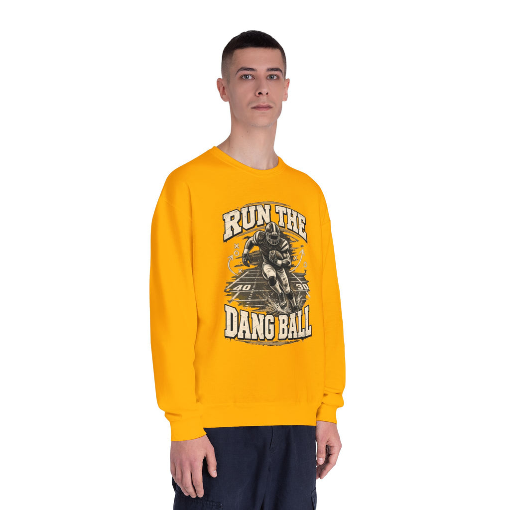 Run the Dang Ball Crewneck Sweatshirt — Vintage Football Graphic