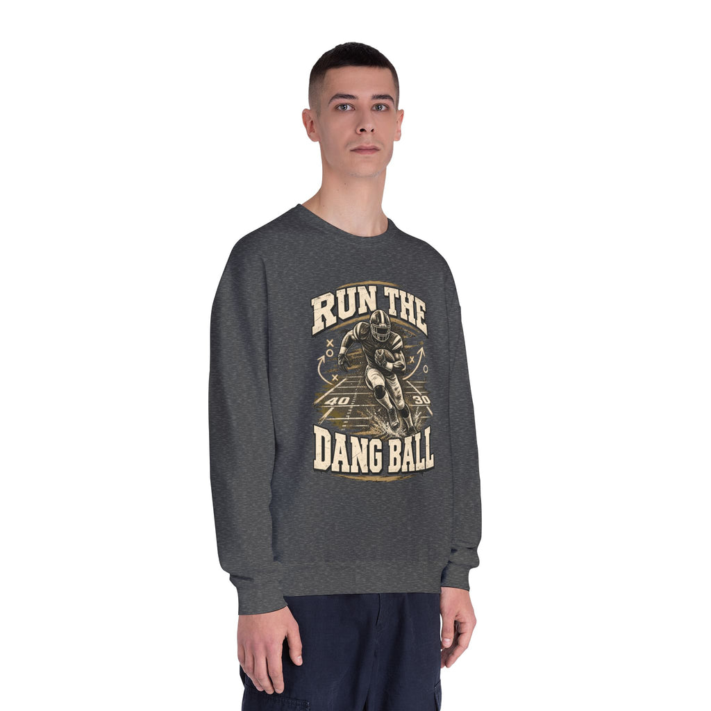 Run the Dang Ball Crewneck Sweatshirt — Vintage Football Graphic