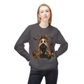 Halloween Black Cat in Ghost Costume Crewneck Sweatshirt