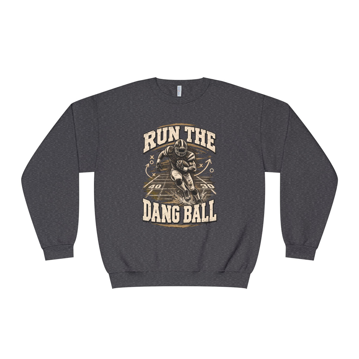 Run the Dang Ball Crewneck Sweatshirt — Vintage Football Graphic
