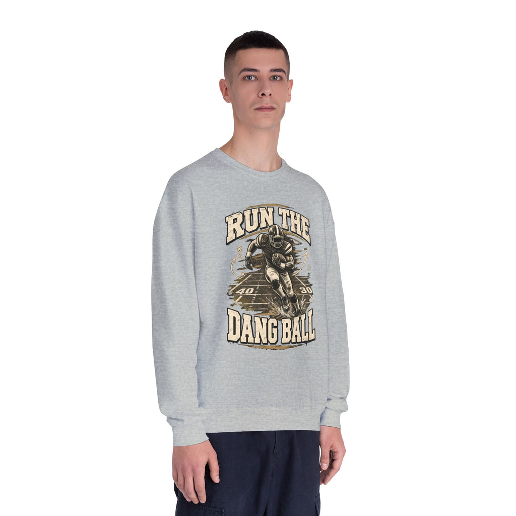 Run the Dang Ball Crewneck Sweatshirt — Vintage Football Graphic