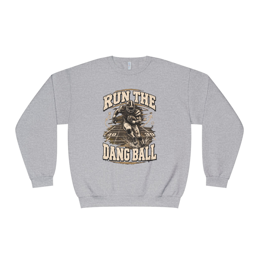 Run the Dang Ball Crewneck Sweatshirt — Vintage Football Graphic