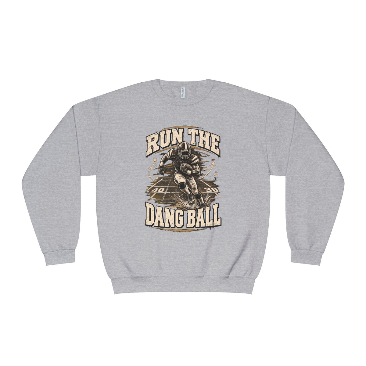 Run the Dang Ball Crewneck Sweatshirt — Vintage Football Graphic