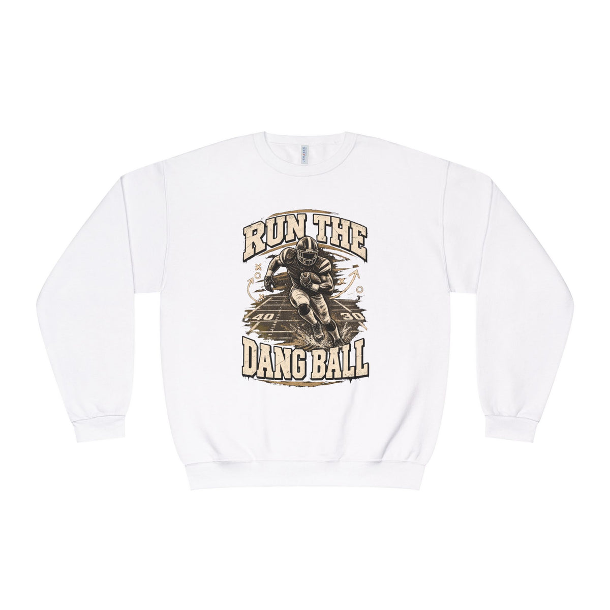 Run the Dang Ball Crewneck Sweatshirt — Vintage Football Graphic