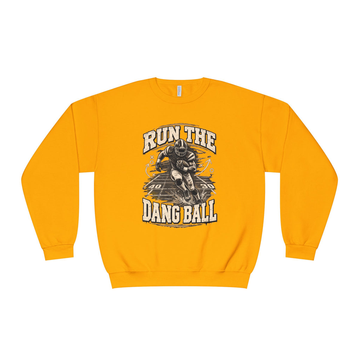 Run the Dang Ball Crewneck Sweatshirt — Vintage Football Graphic