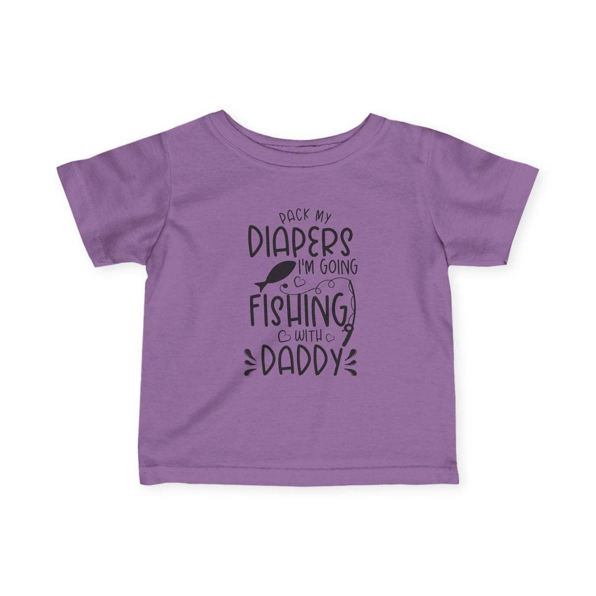 Infant Tee – "Pack My Diapers I'm Going Fishing With Daddy" Baby Fishing Shirt