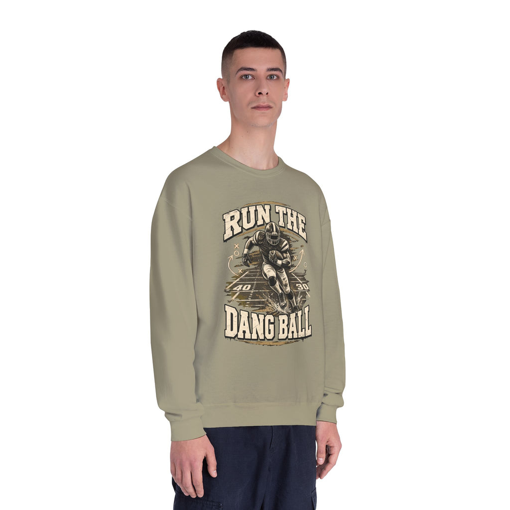 Run the Dang Ball Crewneck Sweatshirt — Vintage Football Graphic