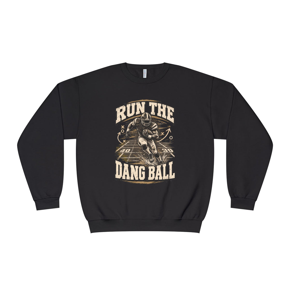 Run the Dang Ball Crewneck Sweatshirt — Vintage Football Graphic