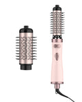 Rotating Hair Dryer Brush 4-in-1 Hot Air Styler and Rotating Brush Rotating Blow Dryer Brush with 2 Detachable Brushes(1.5"& 2") Pink